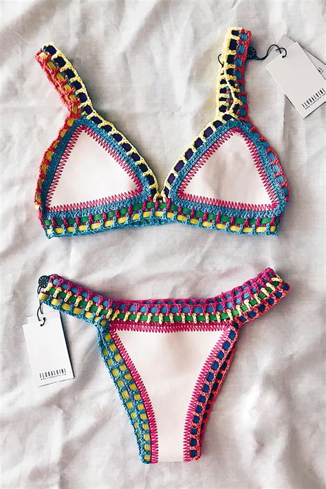 Handmade Crochet Reversible Triangle Bikini Top Floralkini