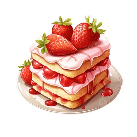 Strawberry Cake Illustration Cake Strawberry Strawberry Cake Png