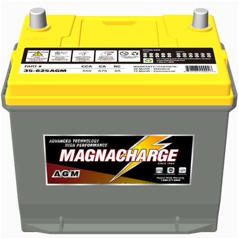 Magnacharge 35 625agm 12v Agm Car Battery Group 35 Voltloop Canada