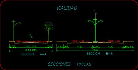 Seccion Vial En AutoCAD Librería CAD