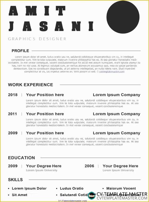 Minimalist Resume Template Word Free Of Free Editable Minimalist