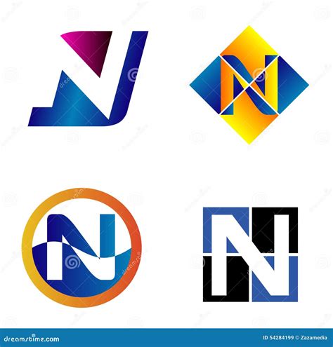 Símbolo Del Logotipo De La Letra N Ilustración Del Vector Ilustración De Vector Corporativo