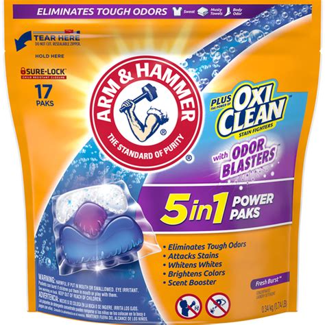 Arm & Hammer® Plus OxiClean™ Fresh Burst™ 5 in 1 Power Paks ...