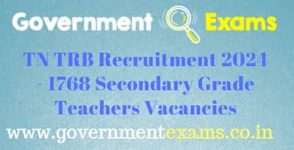 TN TRB Secondary Grade Teachers Recruitment 2024 Government Exams