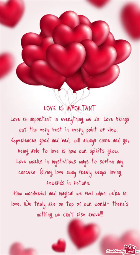 Love Is Important Free Cards