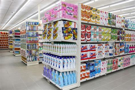 Grocery Shop, Shelves and Products Item. Shelving Editorial Stock Image ...