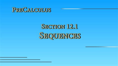 Precalc Sequences And Series