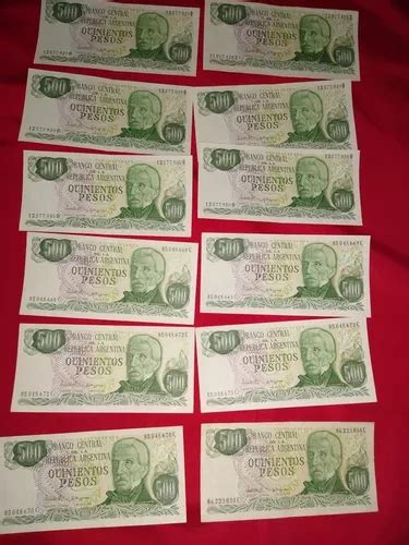 12 Antiguos Billetes De 500 Pesos S Circular Correlativos En Venta En