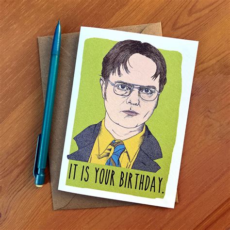 The Office Dwight Schrute Birthday Card Etsy