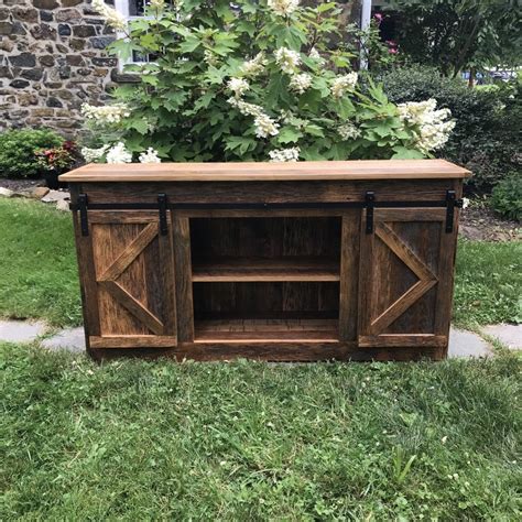 Mini Barn Door Cabinet In Reclaimed Oak | Furniture From The Barn