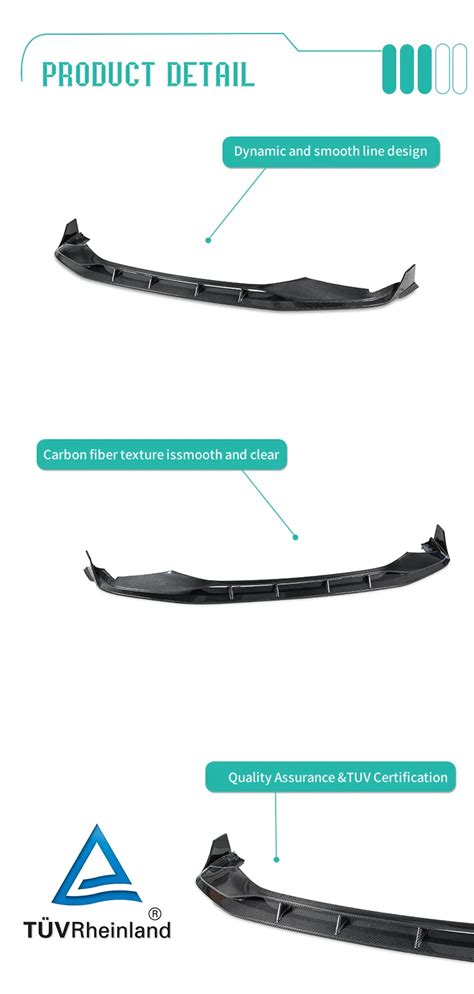 Paktechz Dry Carbon Fiber Body Kit Front Splitter Bumper Lip For Audi