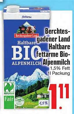 Berchtesgadener Land Haltbare Fettarme Bio Alpenmilch Angebot Bei EDEKA