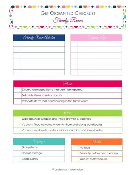 Home Organization Printable Checklists Hot Sex Picture