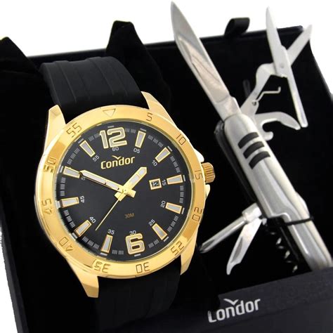 Rel Gio Condor Masculino Dourado Copc Hab K P Shopee Brasil