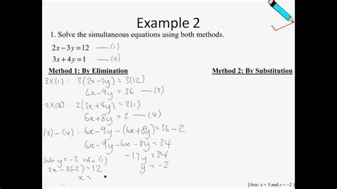 A Maths Chap 1 1 Simultaneous Equations Simultaneous Linear Equations