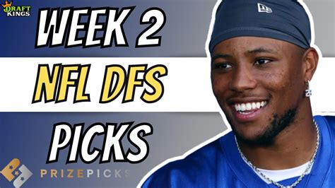 Draftkings Nfl Dfs Week 2 Picks Youtube