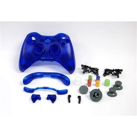 Xbox 360 Wireless Controller CLEAR BLUE Shell Case Casing M