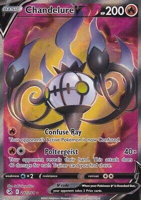 Pokemon Chandelure V Full Art Ultra Rare Fusion Strike Holo 247 264