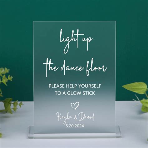 Light Up The Dance Floor Sign Wedding Glow Sticks Sign Glow Stick