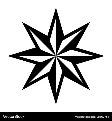 Eight Pointed Star Royalty Free Vector Image VectorStock