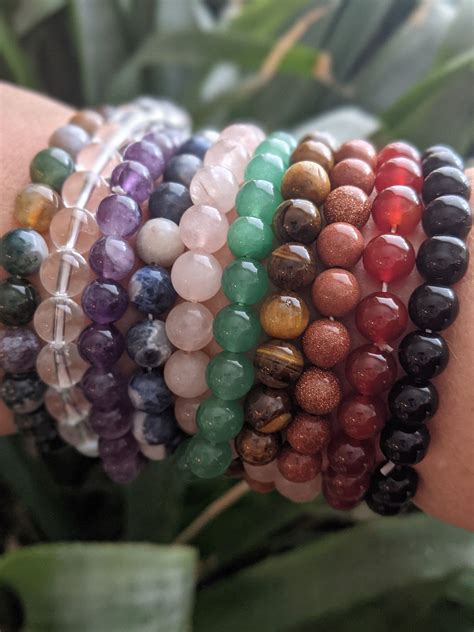 Assorted Genuine Gemstone Bracelets 8mm Bead Stretchy Natural Crystal