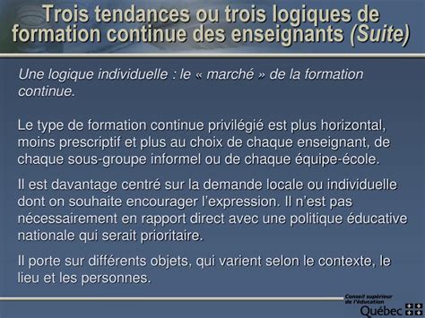 PPT La formation continue du personnel de léducation lexpérience