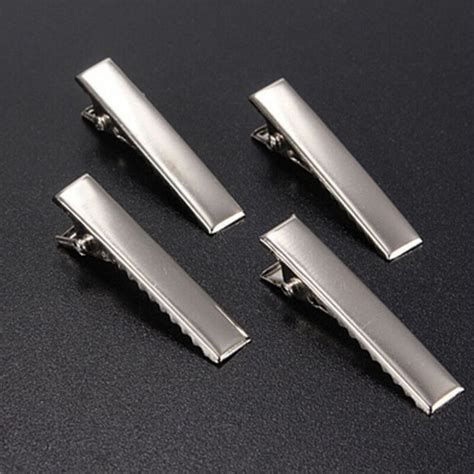 Pcs Hair Clips Fashion Metal Silver Prong Flat Clips Alligator Metal