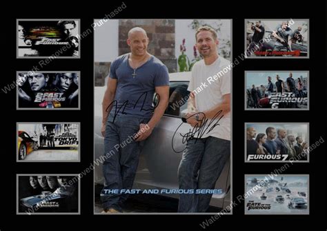 The Fast And Furious Signed Paul Walker Vin Diesel Movie Print Also Downloadable Eraprint