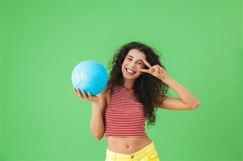 Premium Photo Portrait Of Delighted Woman 20s Wearing Summer Clothes