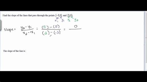 Find Slope Line Passes Through Two Points