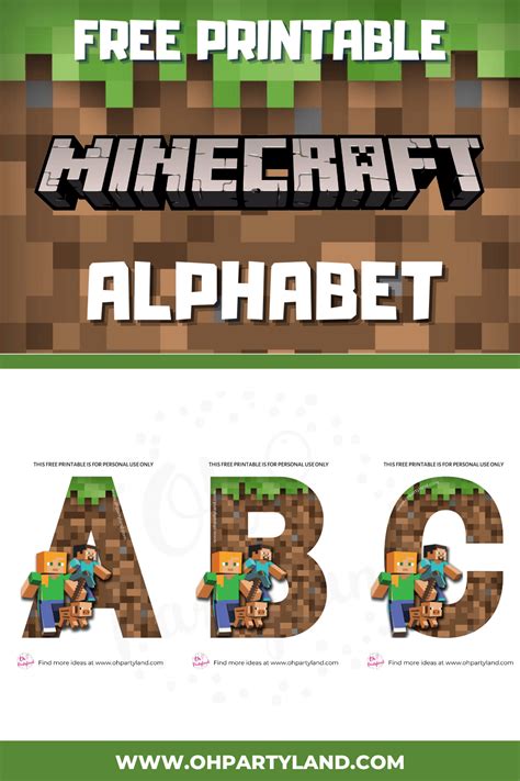 Minecraft Printable Letters