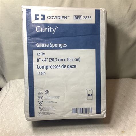 200 Covidien Curity Gauze Sponges 12 Ply 8”x 4” Inch Ebay