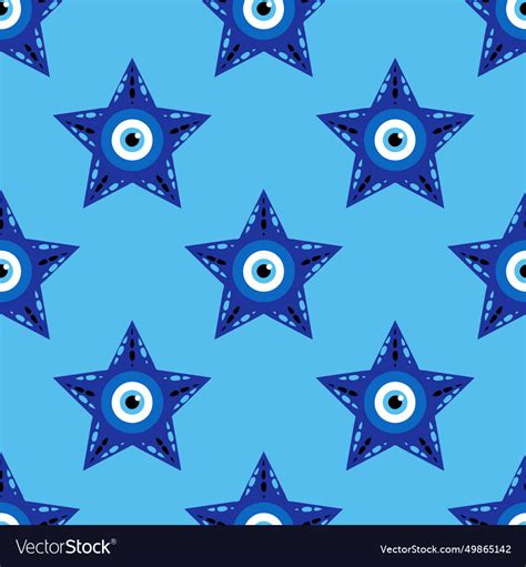 Evil Eye Magic Seamless Pattern Symbol Of Vector Image