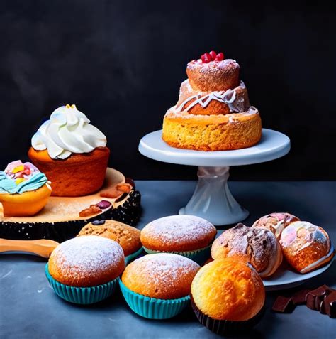 Premium AI Image | Assorted sweets from bakery