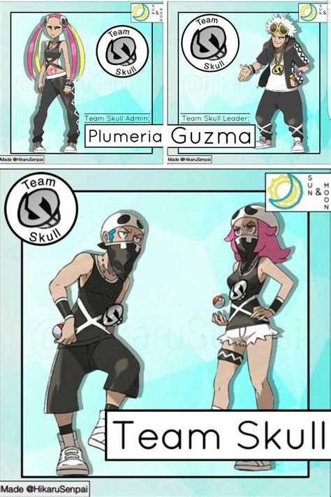 Team Skull Guzma Plumeria And Grunts Team Skull Pokemon Sun Pokemon