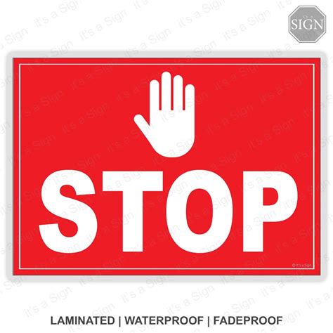 Stop Sign Laminated Signage A4 Size Shopee Singapore