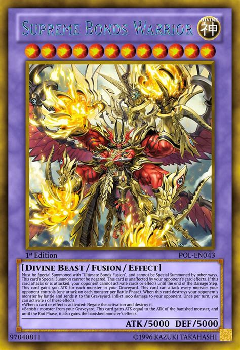 Supreme Bonds Warrior Custom Yugioh Cards Rare Yugioh Cards Yugioh