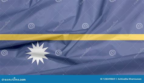 Bandera De La Tela De Nauru Pliegue Del Fondo Nauruano De La Bandera