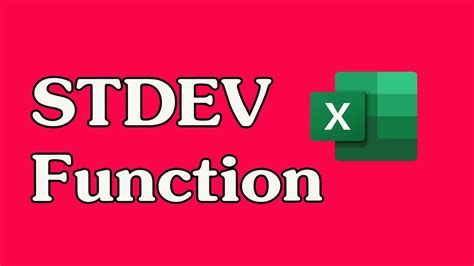 How To Use The STDEV Function In Excel YouTube