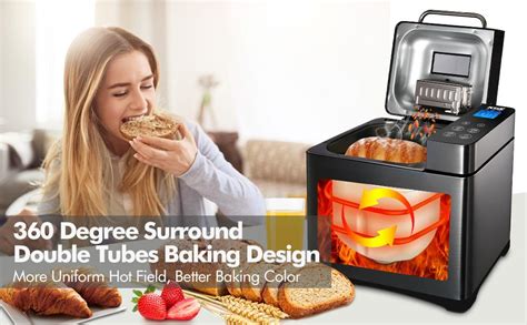 KBS 17 In 1 Bread Maker With Dual Heaters 2LB Compact Programmable