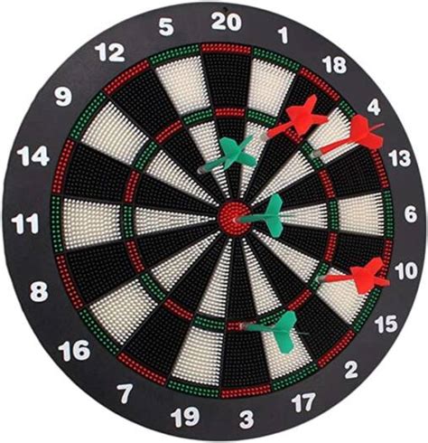 Dart Board Set 16 Inch Safety Dartboard With 6 Soft Tip Darts