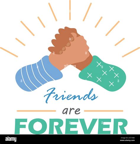 friends are forever with handshake detailed style icon design of ...