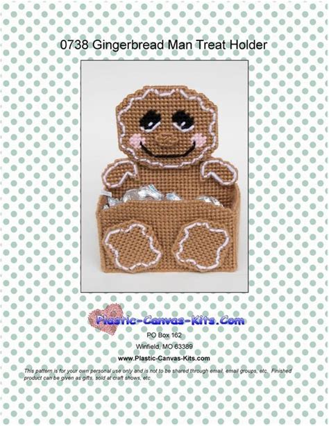 Gingerbread Man Treat Holder Christmas Plastic Canvas Pattern Pdf