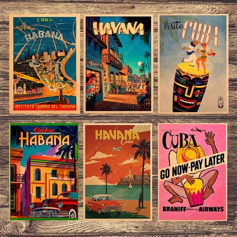 Cuba Havana Vintage Travel Poster Art Print Painting In 2024