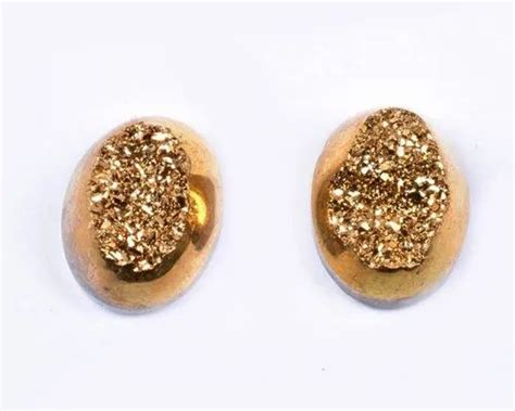 Kalpshri Exports Gold Titanium Druzy Stone For Making Jewelry