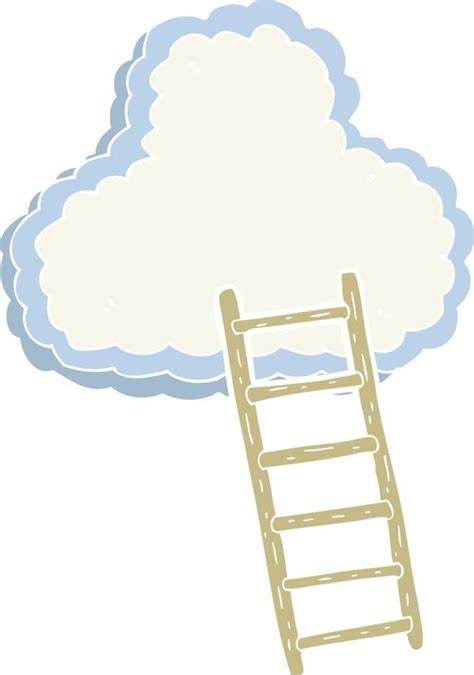 Download Flat Color Illustration Of Ladder To Heaven For Free Ladder