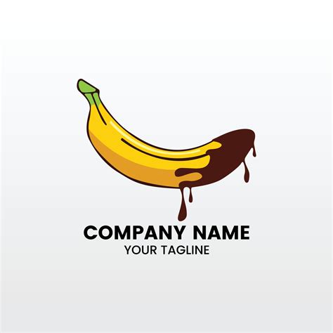 Minimalist Inspiring Chocolate Banana Melting Cartoon Logo Funny Logo