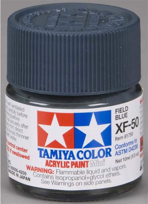 Tamiya Acrylic Mini Xf50 Field Blue Tam81750 Plastics Paint