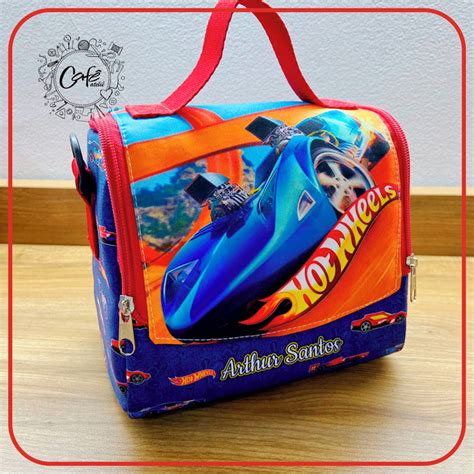 Lancheira T Rmica Hot Wheels Carro Azul Infantil P Elo