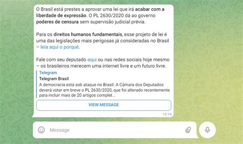 O Que O Telegram Publicou Sobre Pl Das Fake News Veja Texto Na Ntegra